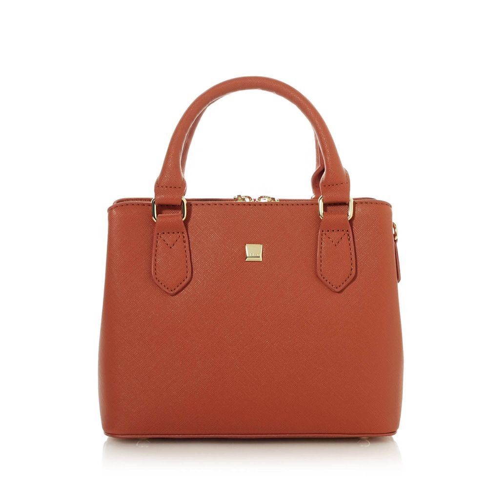 Klassische Handtasche aus hellbraunem Leder